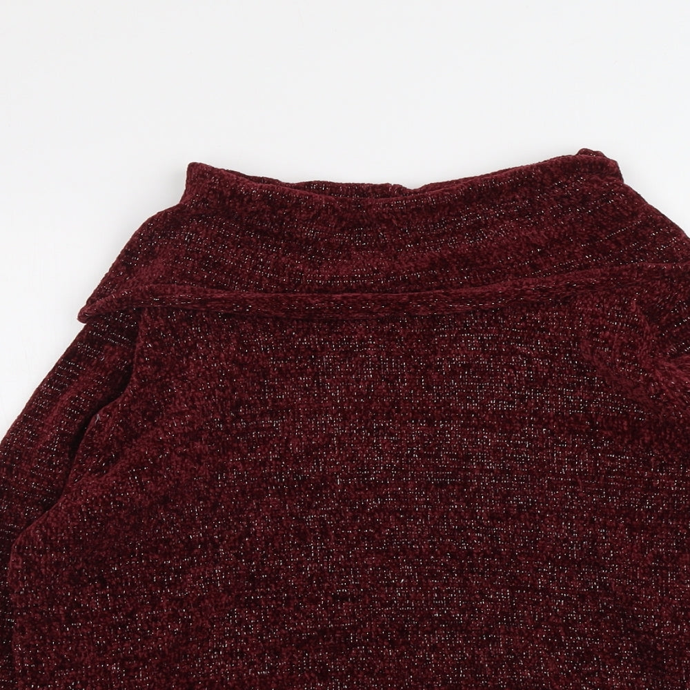 Anna Rose Womens Red Roll Neck Polyester Pullover Jumper Size L