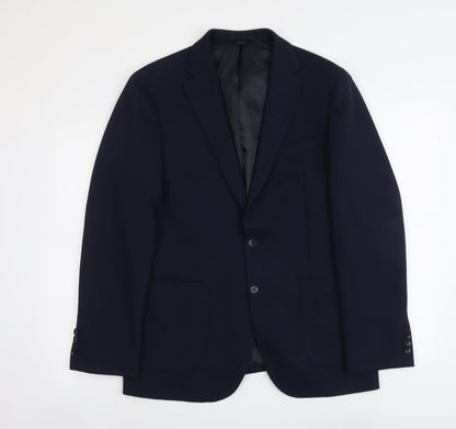 Marks & Spencer Mens Blue Polyester Jacket Suit Jacket Size 40 Regular