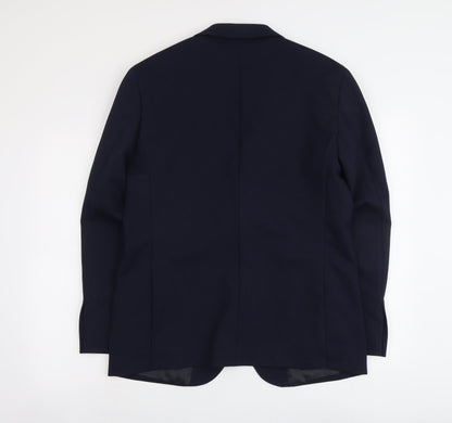 Marks & Spencer Mens Blue Polyester Jacket Suit Jacket Size 40 Regular
