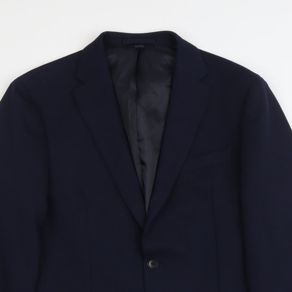 Marks and Spencer Mens Blue Polyester Jacket Suit Jacket Size 40 Regular