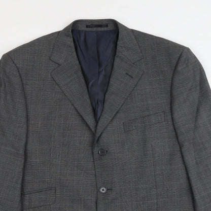 Armando Mens Grey Wool Jacket Suit Jacket Size 42 Regular