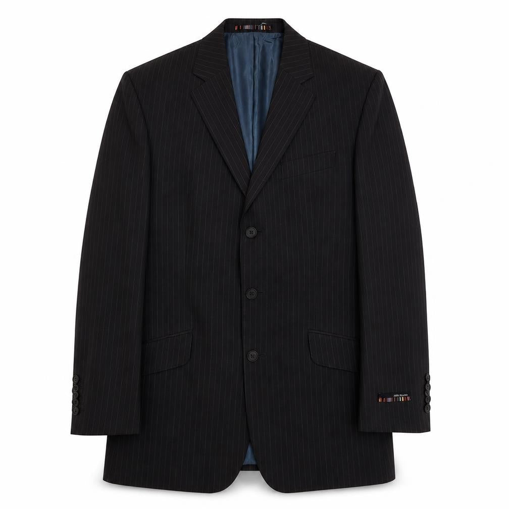 River Island Mens Grey Striped Polyacrylate Fibre Jacket Suit Jacket Size 38 Regular - Pinstripes
