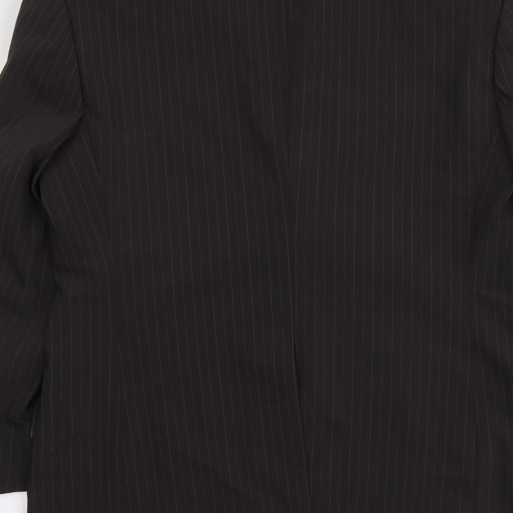 River Island Mens Grey Striped Polyacrylate Fibre Jacket Suit Jacket Size 38 Regular - Pinstripes