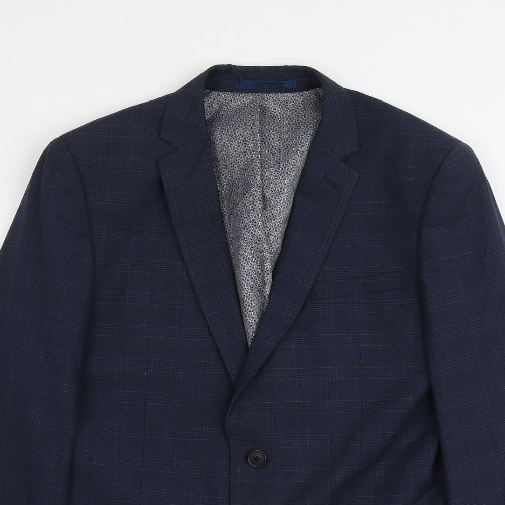 NEXT Mens Blue Polyester Jacket Suit Jacket Size 38 Regular