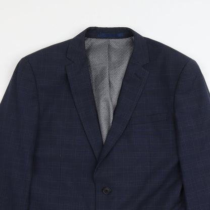Next Mens Blue Polyester Jacket Suit Jacket Size 38 Regular