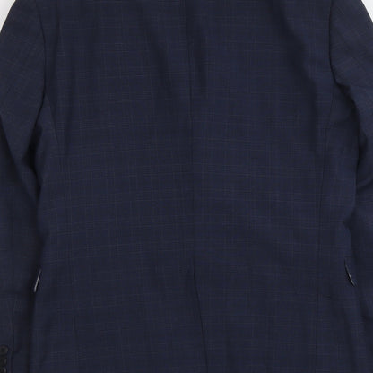 Next Mens Blue Polyester Jacket Suit Jacket Size 38 Regular
