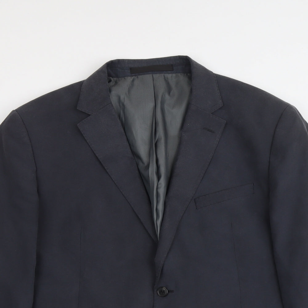 Marks and Spencer Mens Blue Polyester Jacket Suit Jacket Size 44 Regular