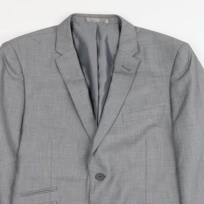 Butler & Webb Mens Grey Polyester Jacket Suit Jacket Size 40 Regular