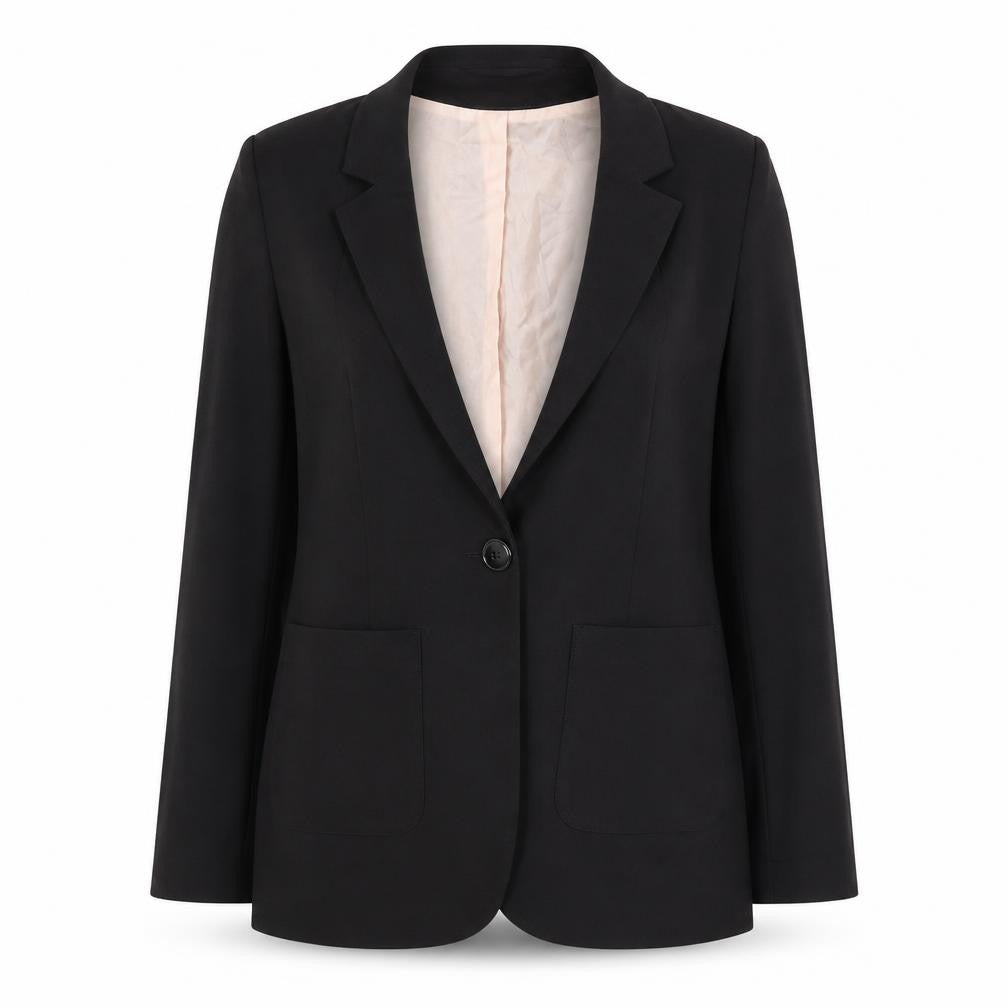 H&M Womens Black Polyester Jacket Blazer Size 8