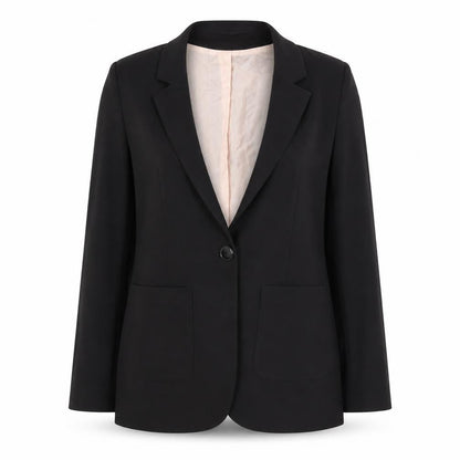 H&M Womens Black Polyester Jacket Blazer Size 8