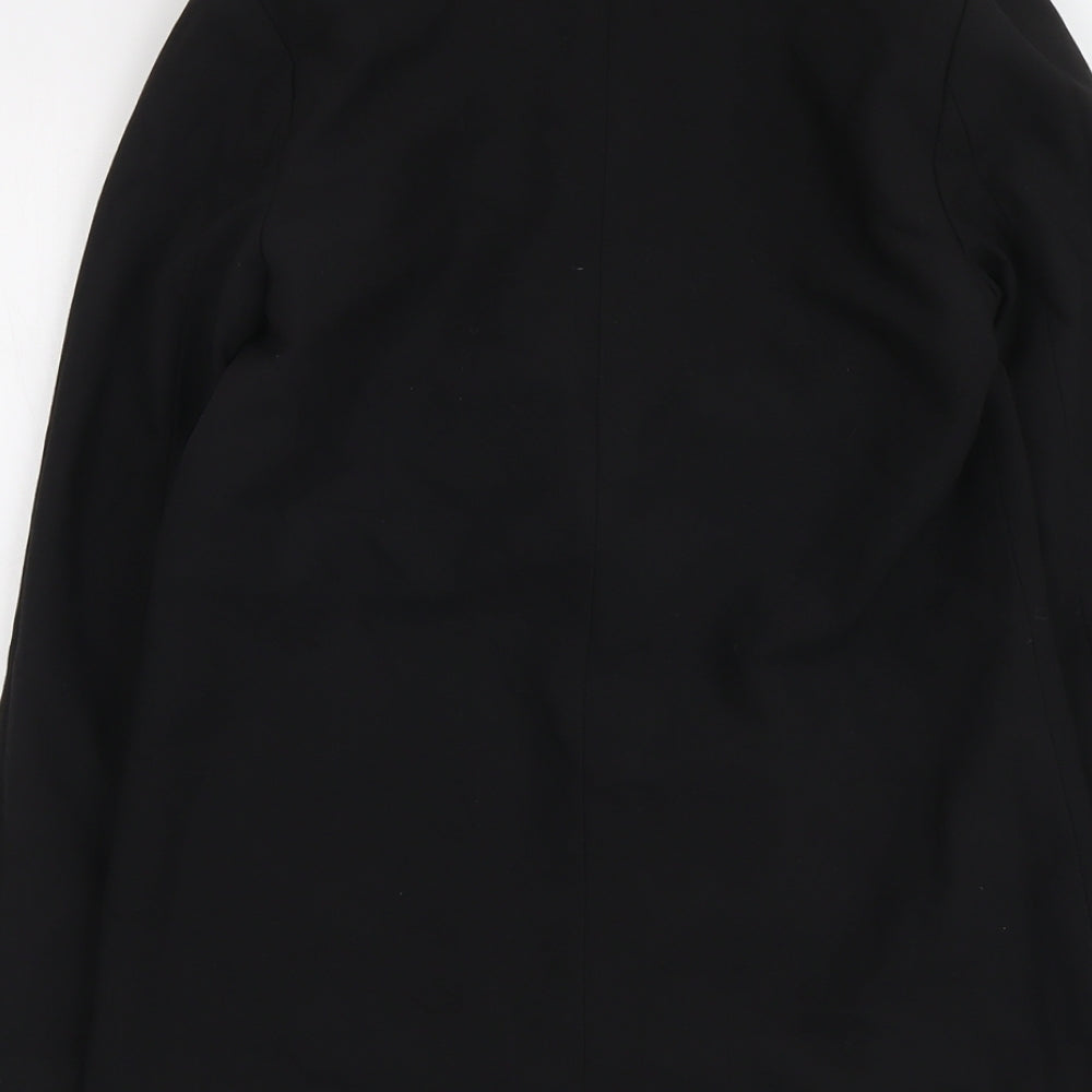 H&M Womens Black Polyester Jacket Blazer Size 8
