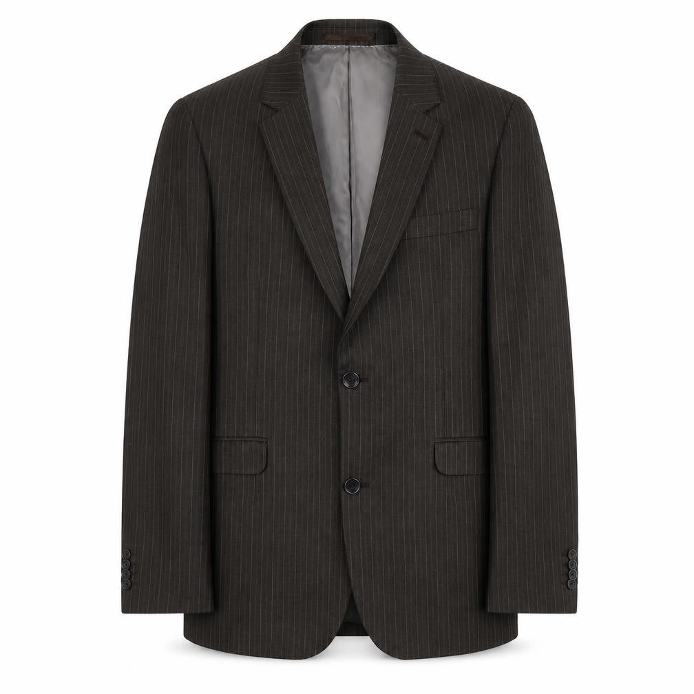 Topman Mens Grey Striped Polyester Jacket Suit Jacket Size 38 Regular - Pinstripe