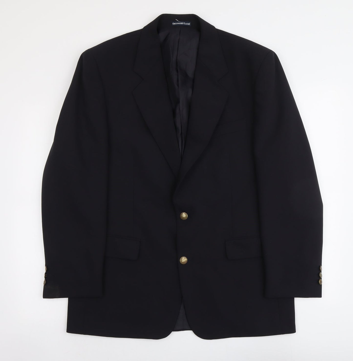Greenwoods Mens Black Polyester Jacket Suit Jacket Size L Regular