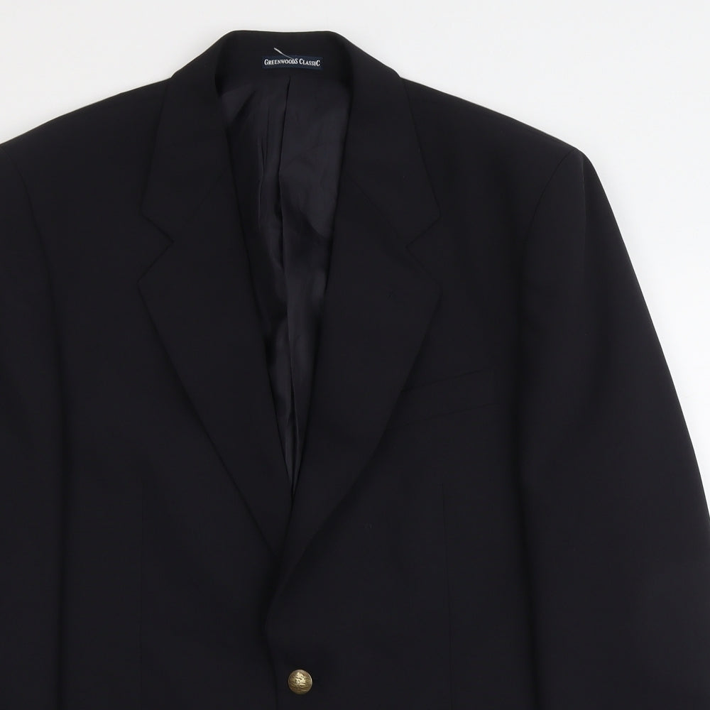 Greenwoods Mens Black Polyester Jacket Suit Jacket Size L Regular