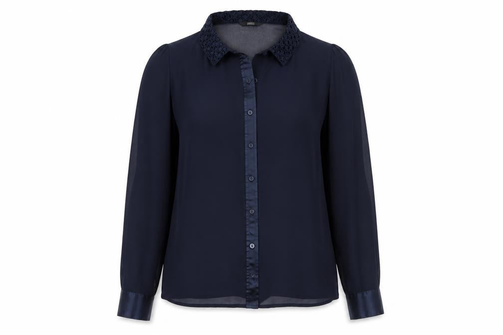 Marks & Spencer Womens Blue Polyester Basic Button-Up Size 12 Collared