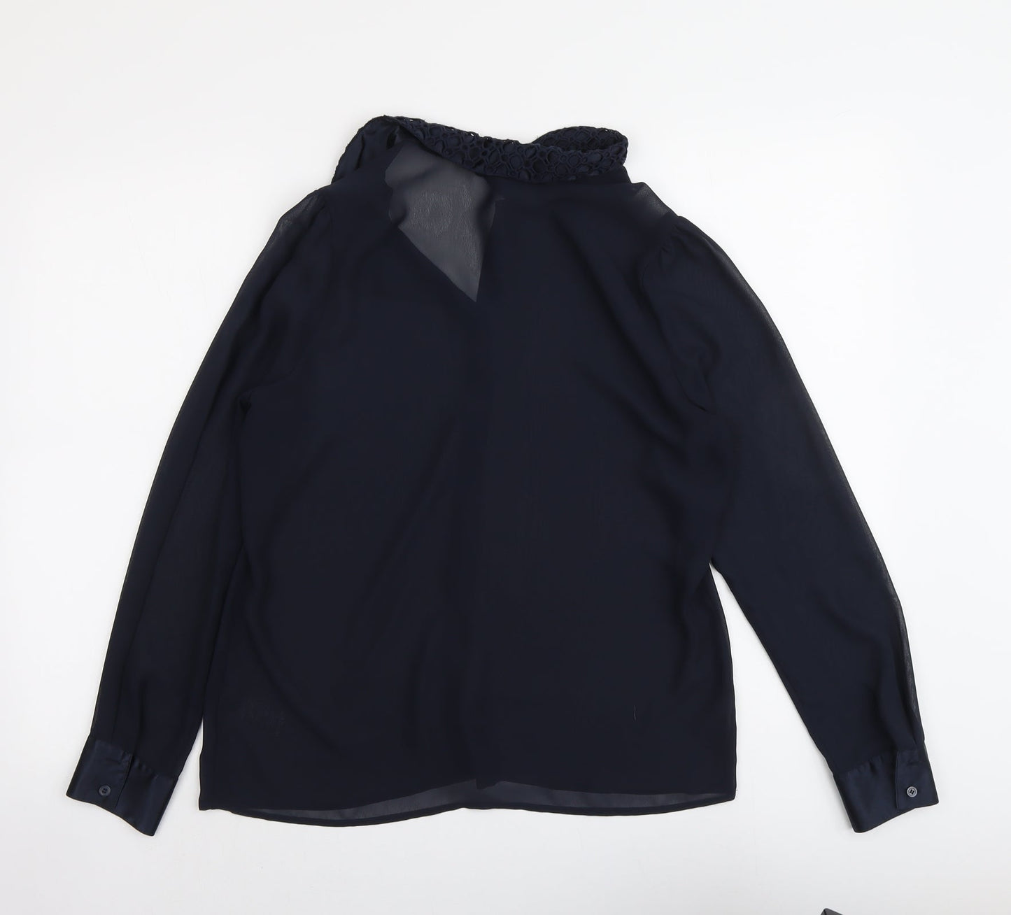 Marks and Spencer Womens Blue Polyester Basic Button-Up Size 12 Collared
