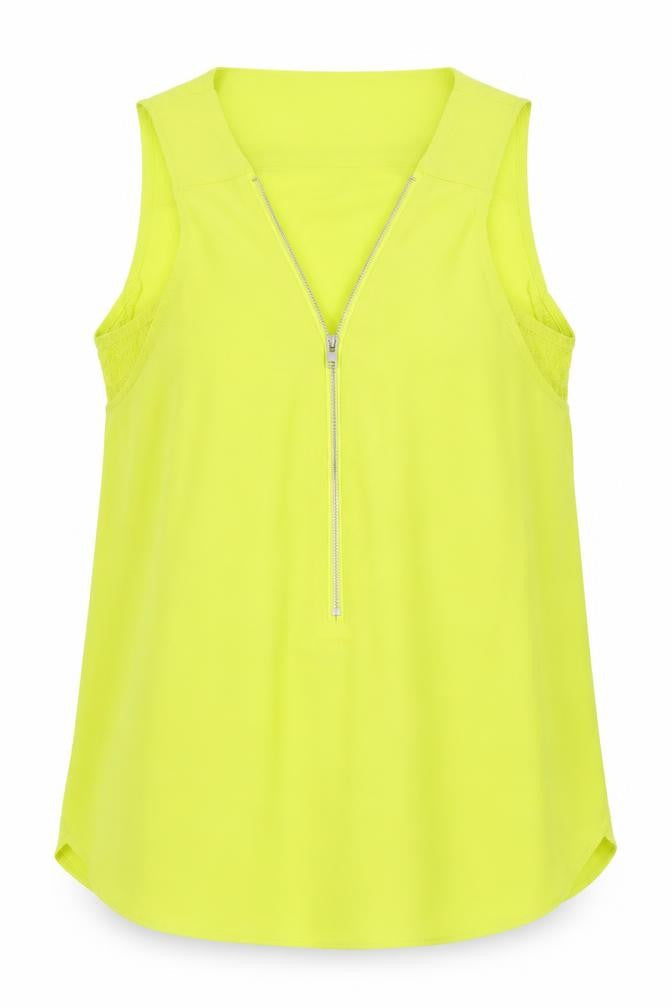 Warehouse Womens Green Polyester Basic Tank Size 8 V-Neck