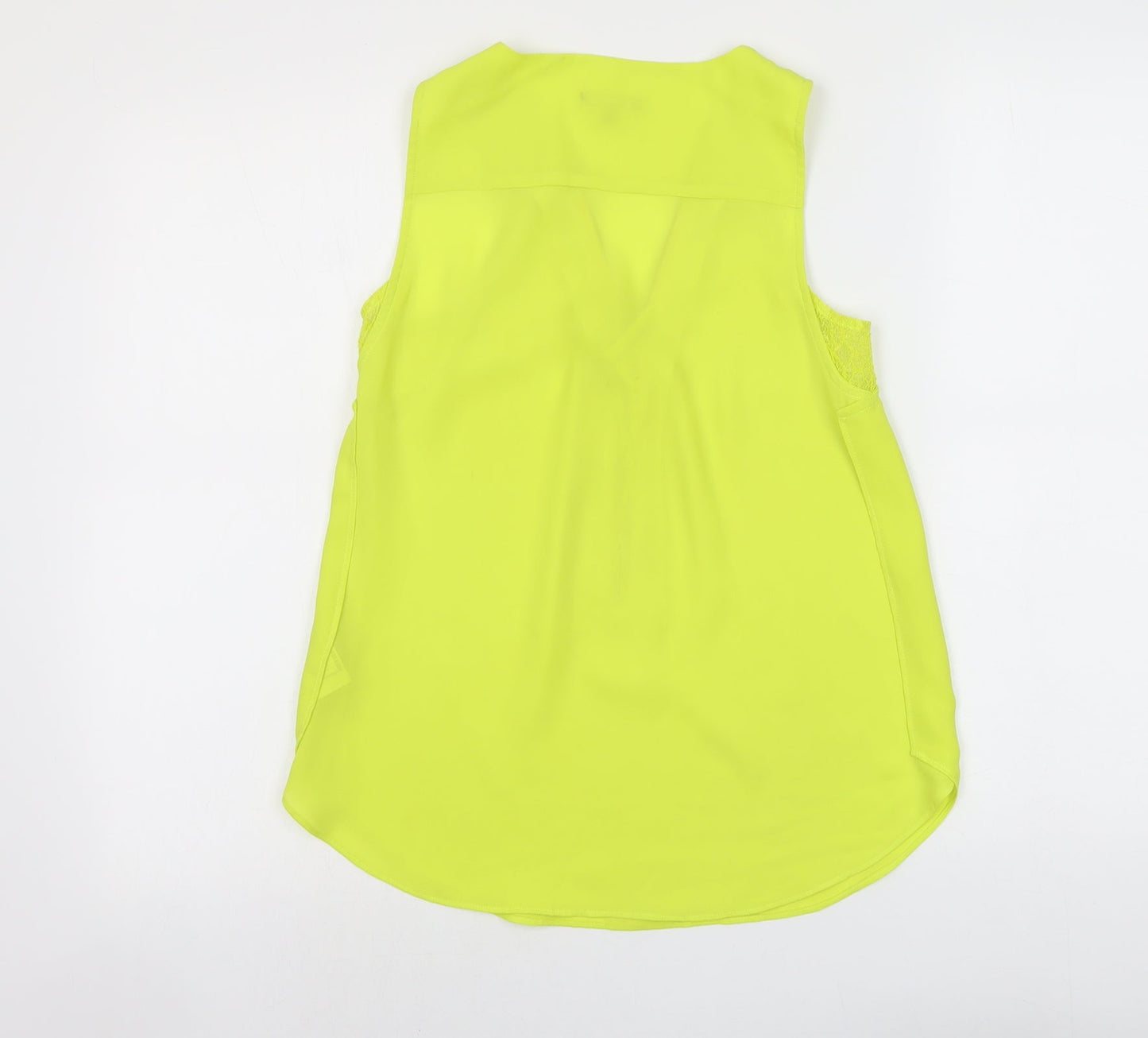 Warehouse Womens Green Polyester Basic Tank Size 8 V-Neck
