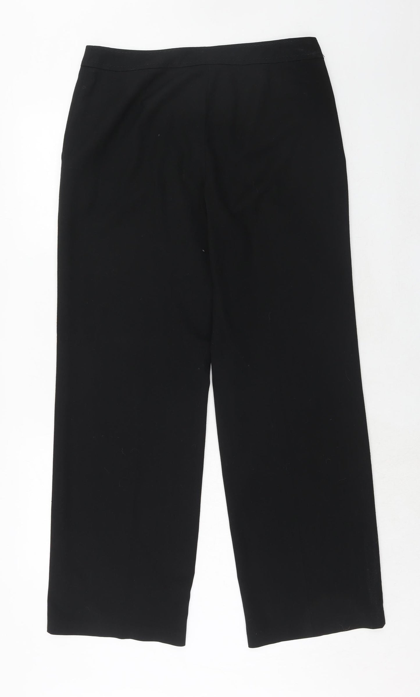 NEXT Womens Black Polyester Dress Pants Trousers Size 12 Regular Hook & Eye