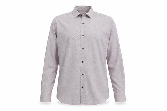 Next Mens Purple Geometric Polyester Button-Up Size 15 Collared Button