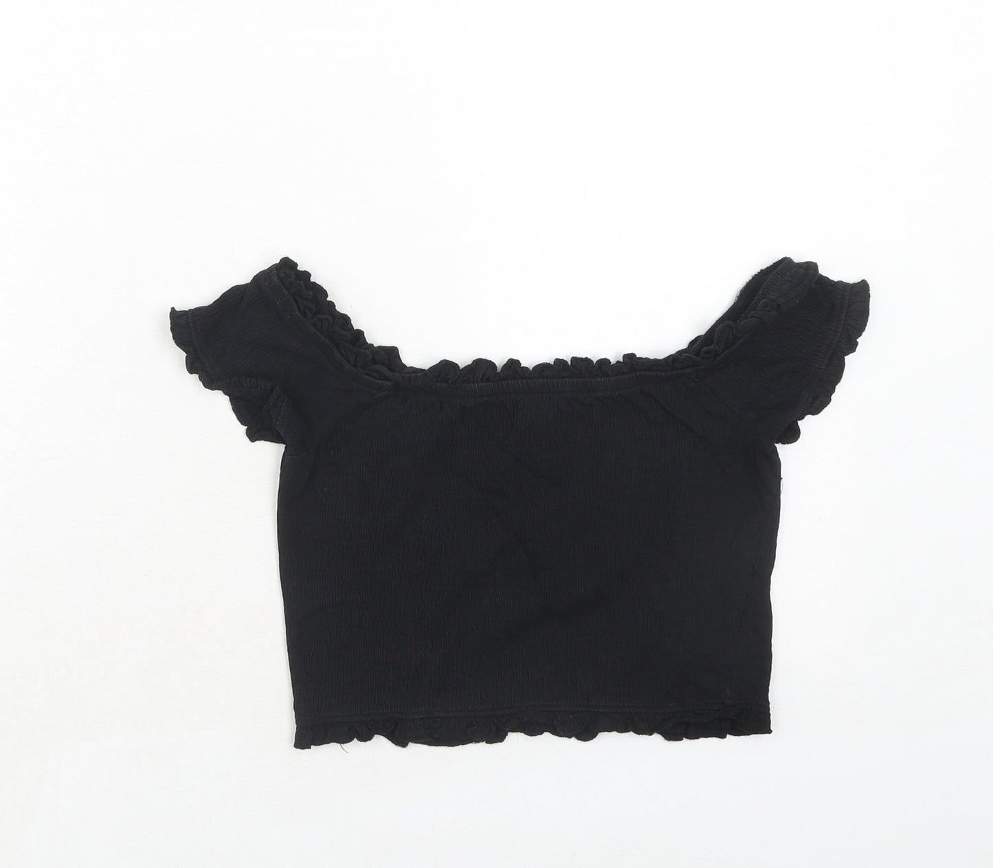 NEXT Womens Black Polyester Cropped Tank Size 10 Off the Shoulder