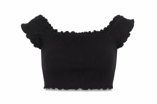 NEXT Womens Black Polyester Cropped Tank Size 10 Off the Shoulder