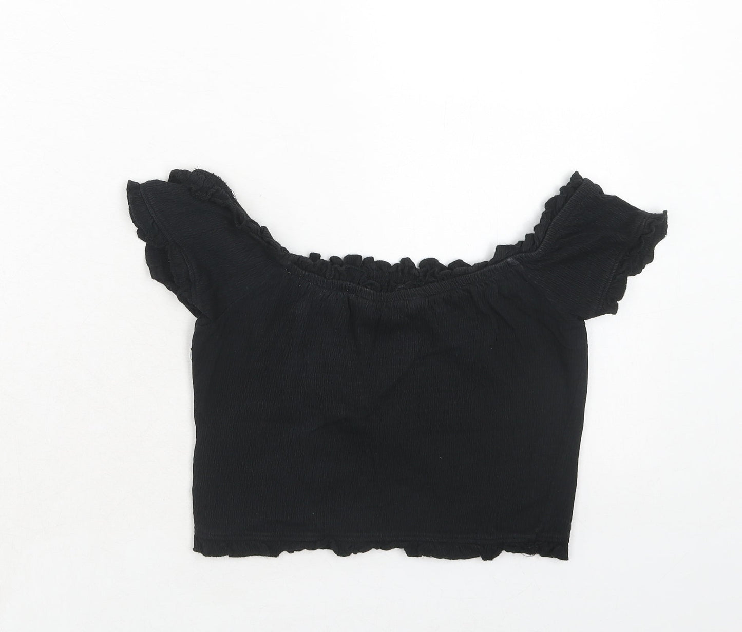 NEXT Womens Black Polyester Cropped Tank Size 10 Off the Shoulder