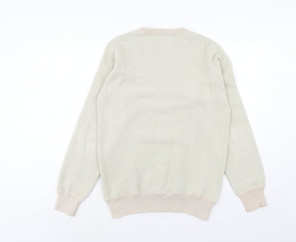 Topman Mens Ivory Polyester Pullover Sweatshirt Size S