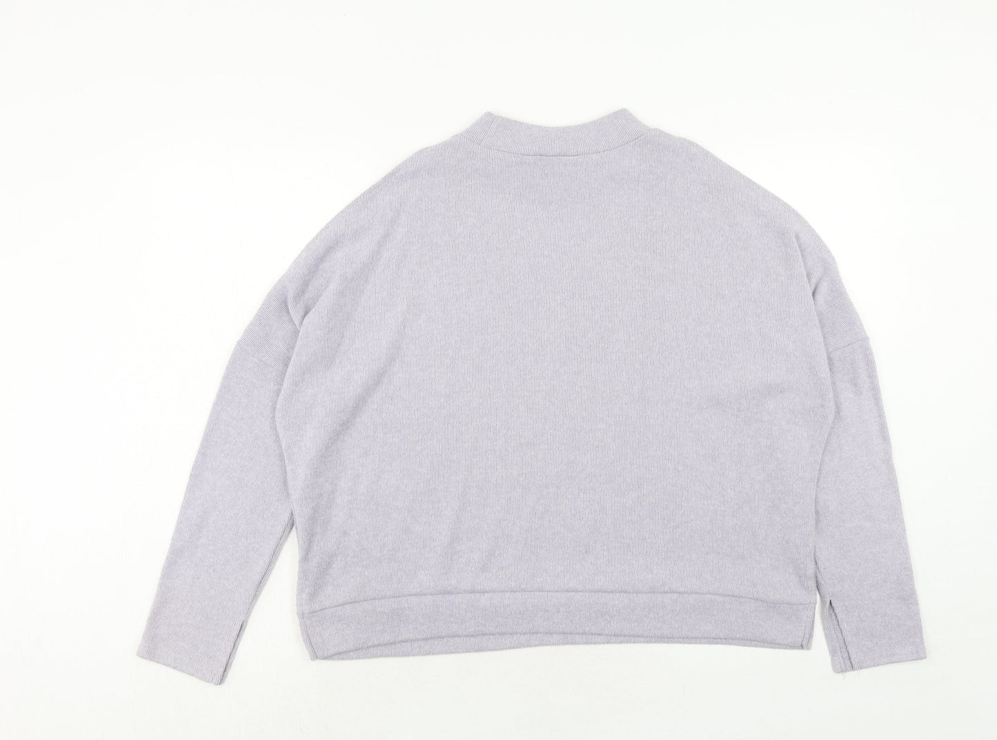 New Look Womens Purple Polyester Pullover Sweatshirt Size M Pullover - Cold Shoulder