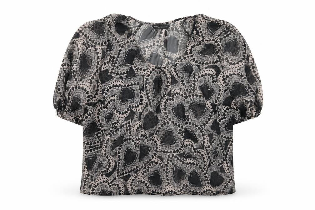 Dorothy Perkins Womens Black Geometric Polyester Basic Blouse Size 10 Round Neck