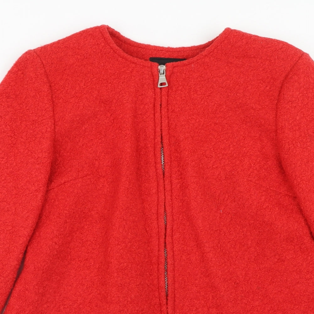 New Look Womens Red Jacket Size 10 Zip