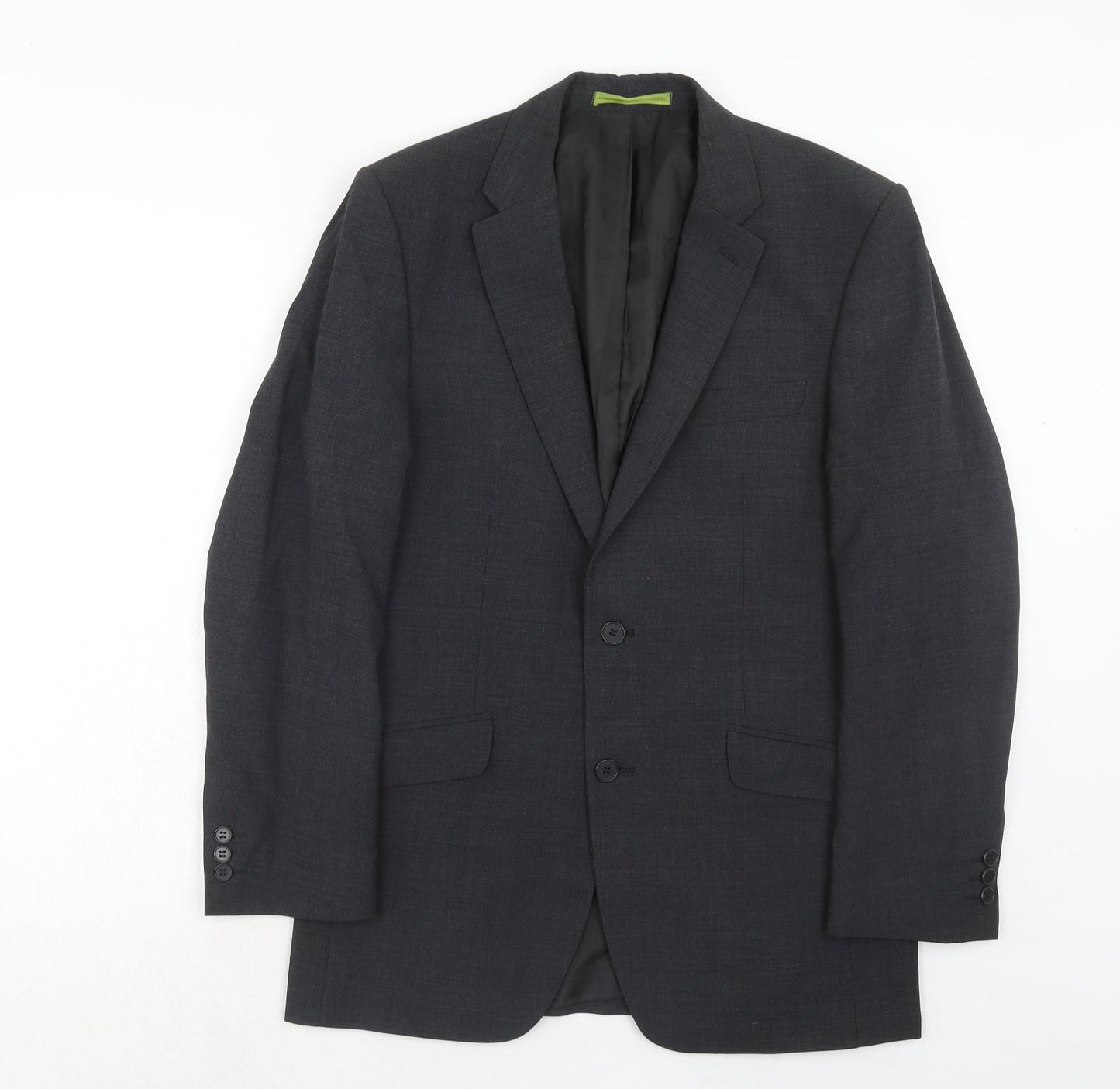 Burton Mens Grey Polyester Jacket Suit Jacket Size 38 Regular