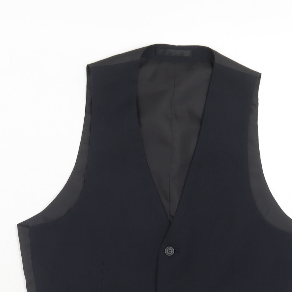 OneSix5ive Mens Blue Polyester Jacket Suit Waistcoat Size 38 Regular