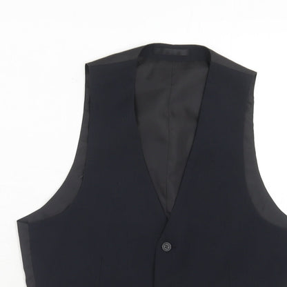 ONESIX5IVE5ive Mens Blue Polyester Jacket Suit Waistcoat Size 38 Regular