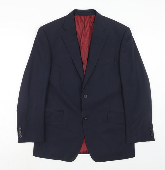 Marks and Spencer Mens Blue Wool Jacket Suit Jacket Size 38 Regular