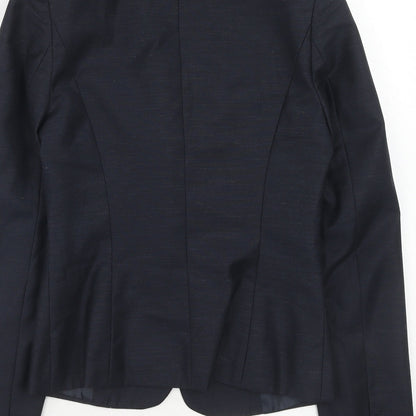 COCOC Womens Blue Polyester Jacket Suit Jacket Size 8