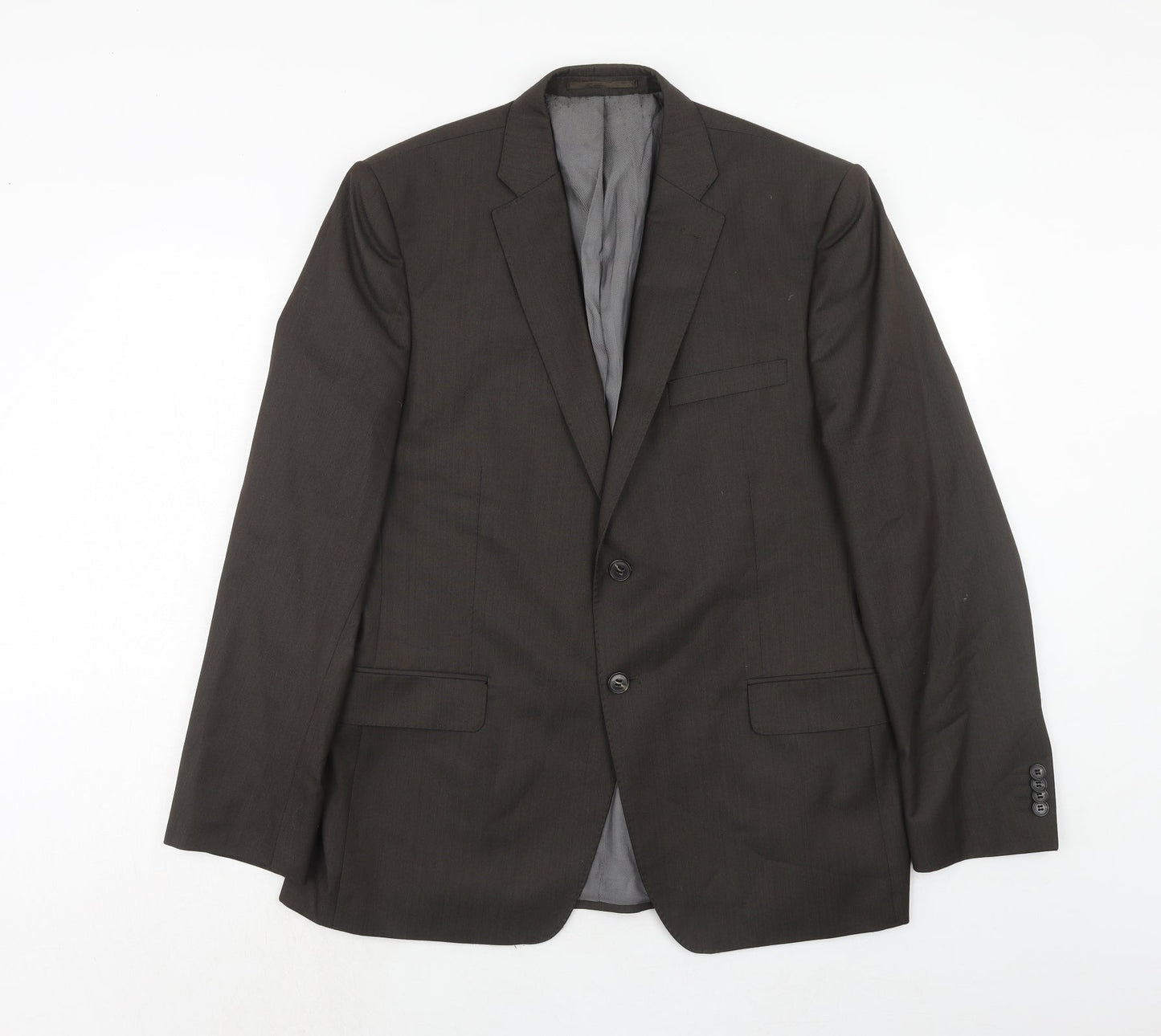 French Connection Mens Brown Polyester Jacket Suit Jacket Size 42 Regular