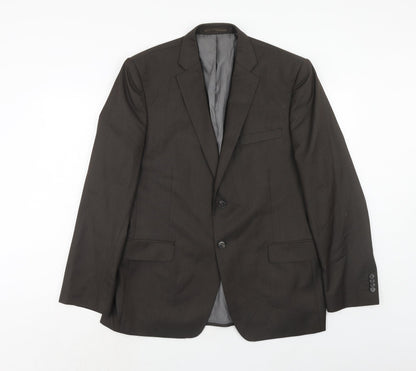 Additional front view of French Connection men’s brown polyester jacket suit jacket, size 42, regular