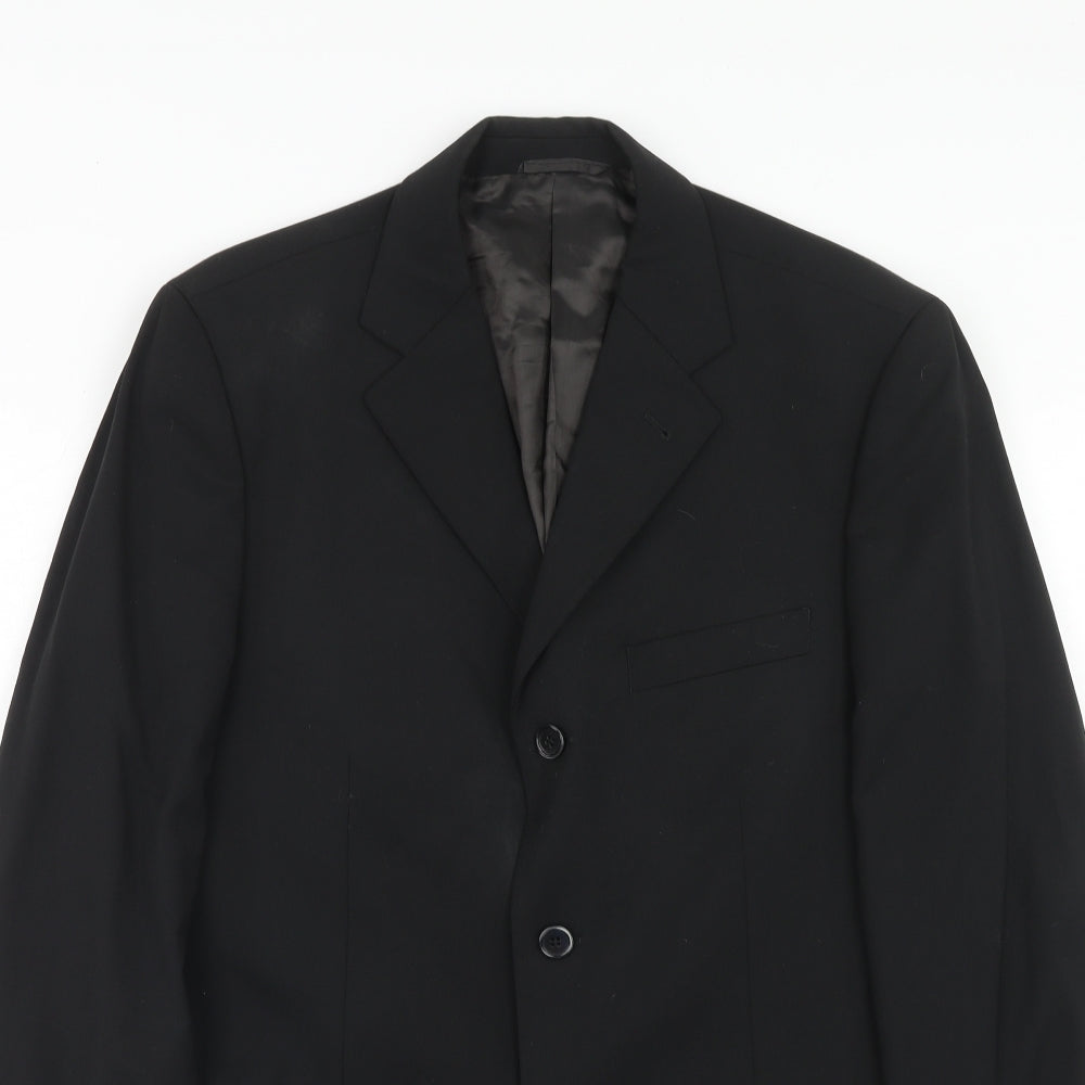 Bernini Mens Black Wool Jacket Suit Jacket Size 40 Regular