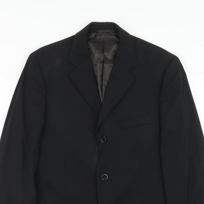 Bernini Mens Black Wool Jacket Suit Jacket Size 40 Regular