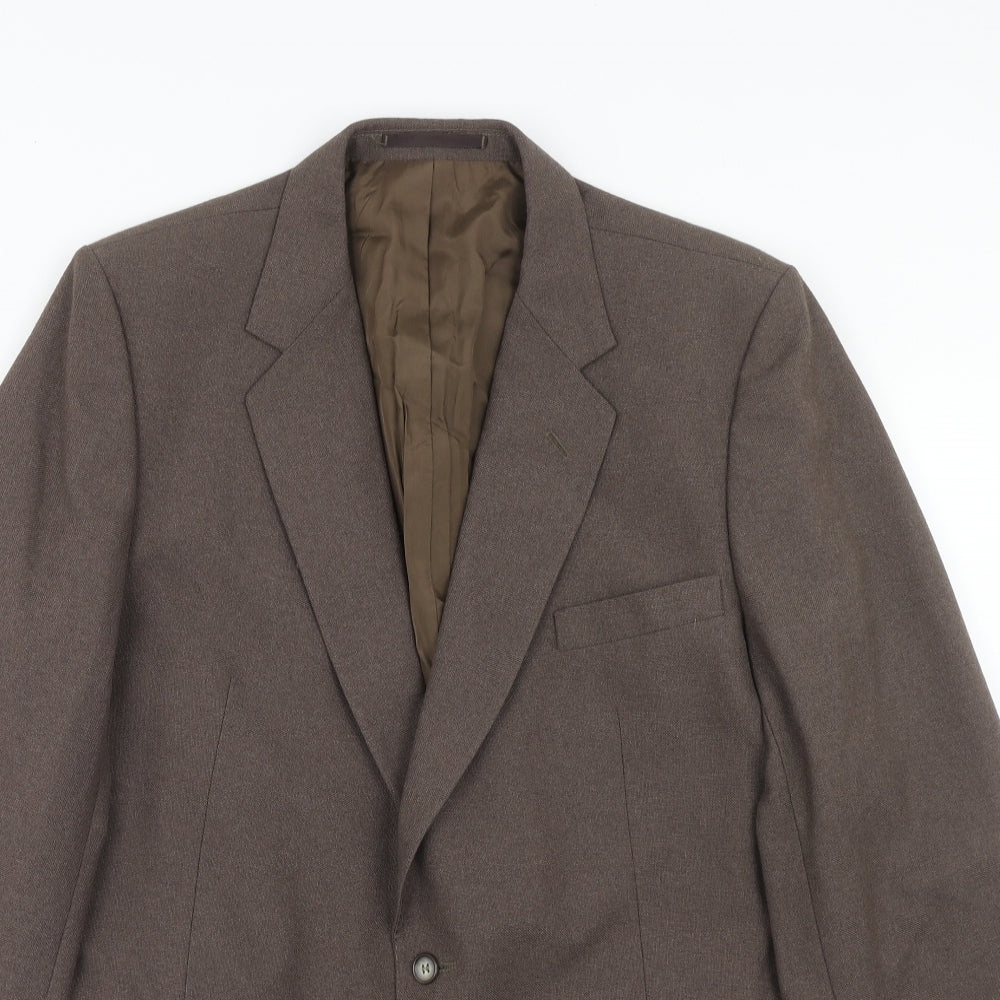 Robert Hirst Mens Brown Wool Jacket Suit Jacket Size 40 Regular