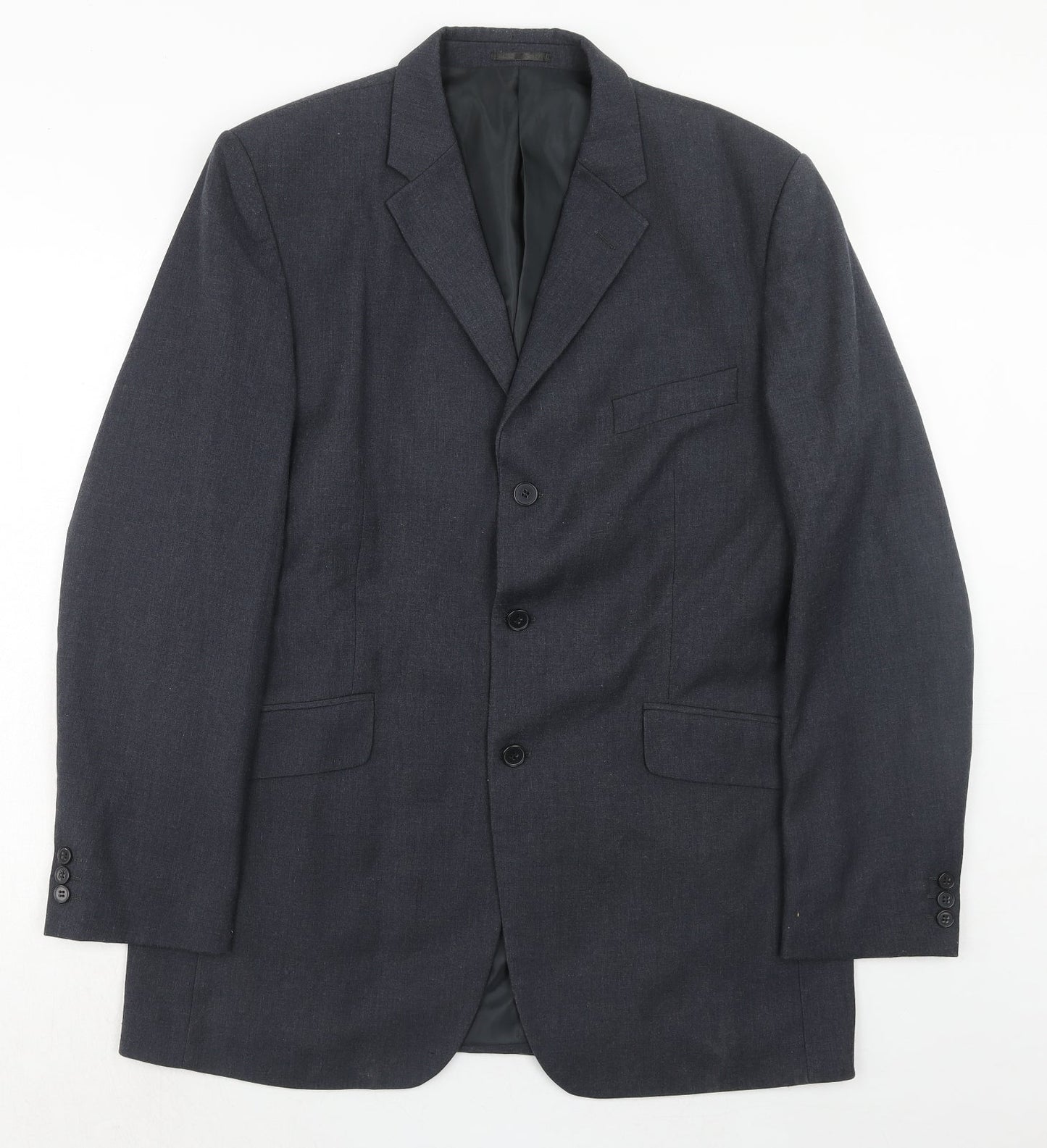 Burton Mens Blue Polyester Jacket Suit Jacket Size 42 Regular