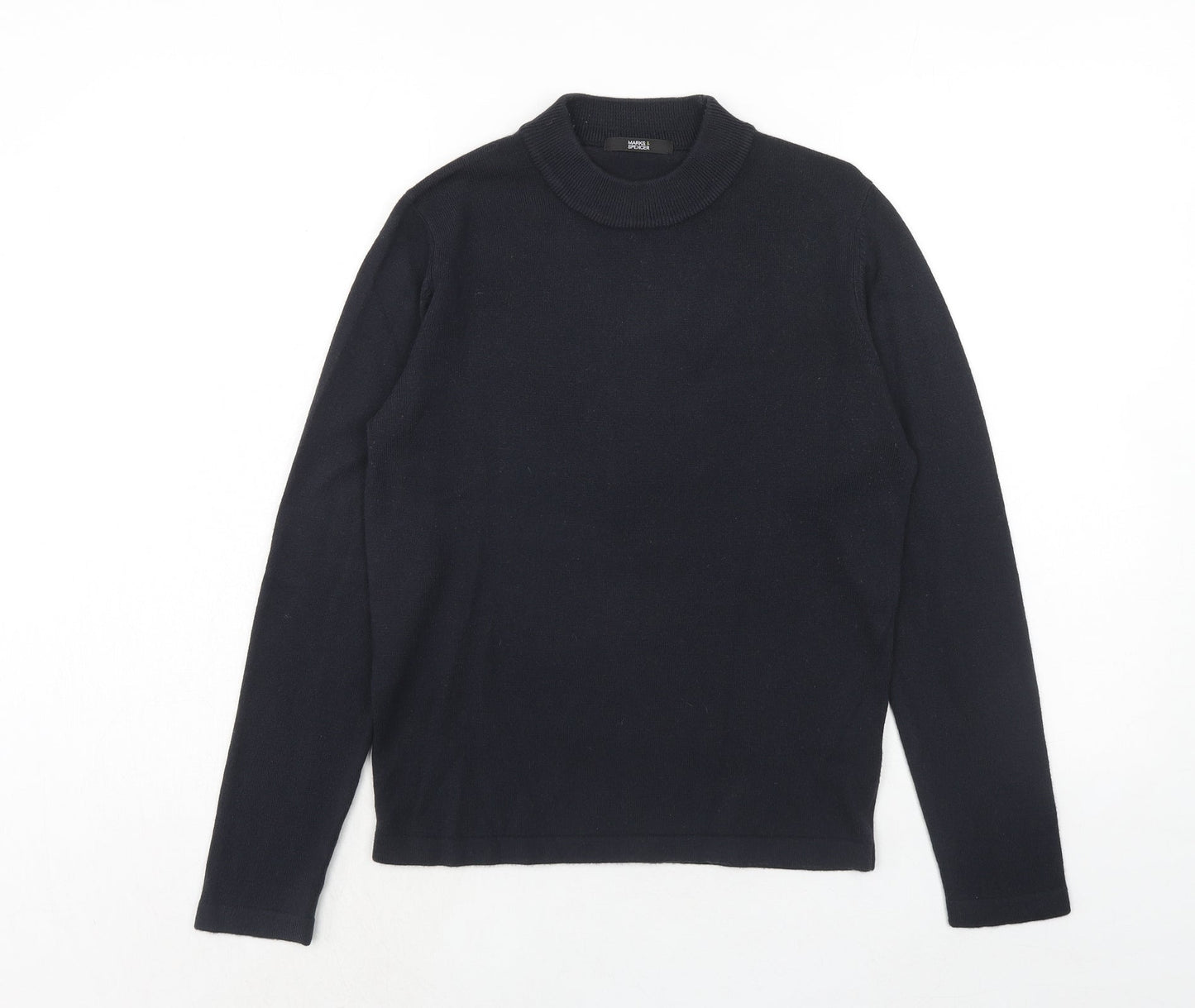 Marks and Spencer Womens Blue Round Neck Acrylic Pullover Jumper Size 10