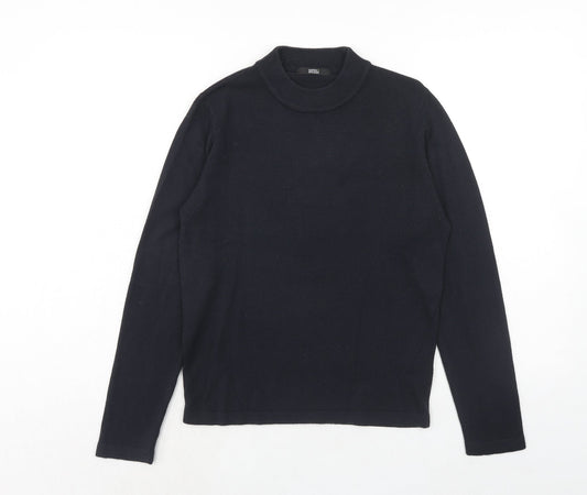 Marks and Spencer Womens Blue Round Neck Acrylic Pullover Jumper Size 10