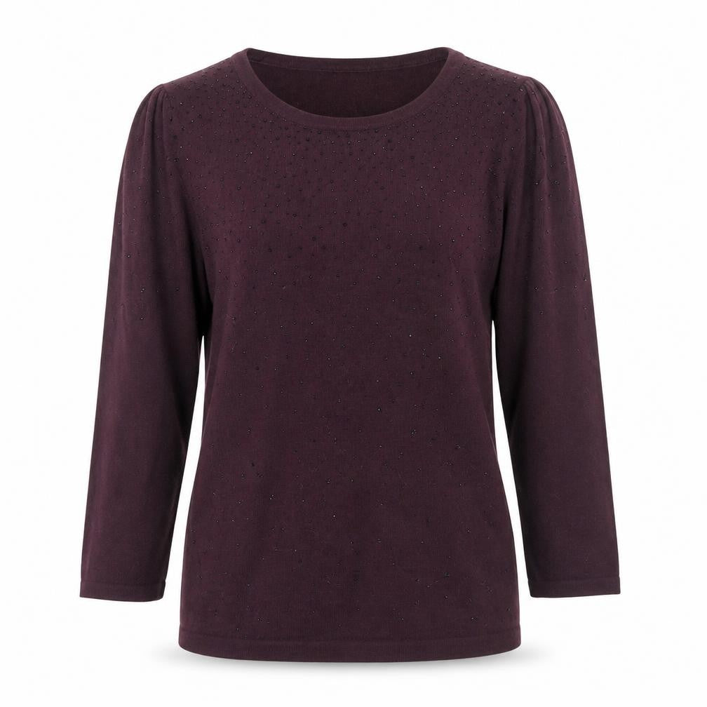 Monsoon Womens Purple Boat Neck Nylon Pullover Jumper Size 10