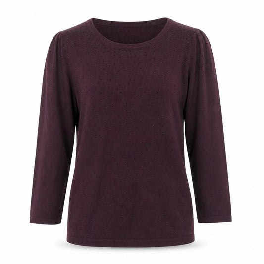 Monsoon Womens Purple Boat Neck Nylon Pullover Jumper Size 10