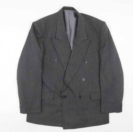 Flex Mens Grey Polyester Jacket Suit Jacket Size 44 Regular