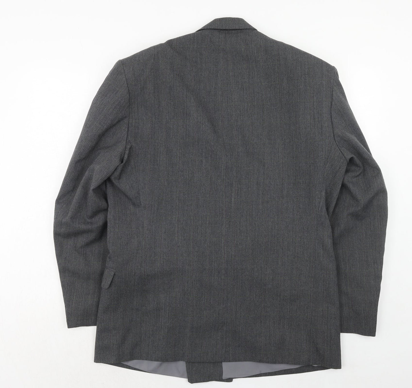 Flex Mens Grey Polyester Jacket Suit Jacket Size 44 Regular