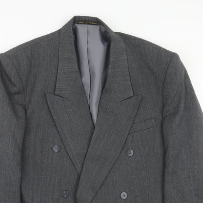 Flex Mens Grey Polyester Jacket Suit Jacket Size 44 Regular