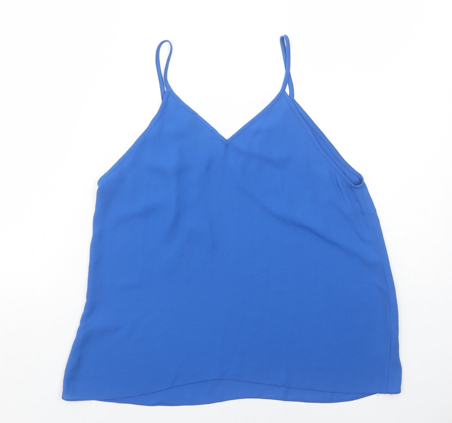 Lord Womens Blue Polyester Basic Tank Size M V-Neck